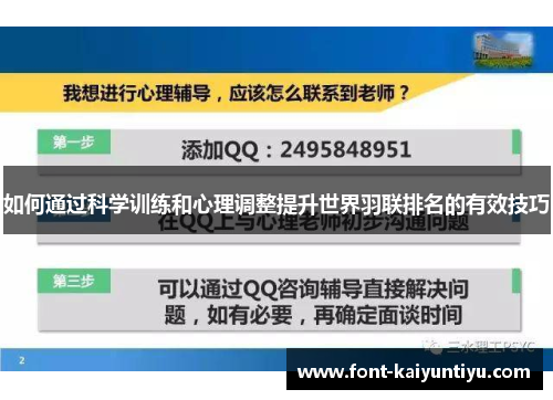 如何通过科学训练和心理调整提升世界羽联排名的有效技巧